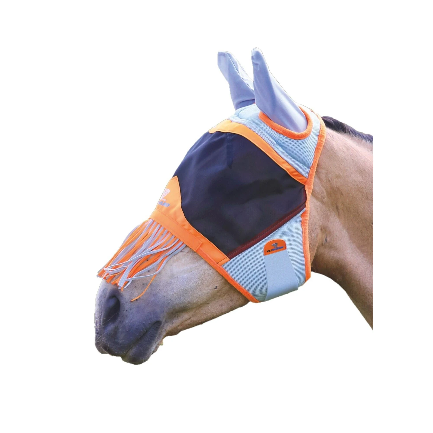 Fringe Air Motion Horse Fly Mask With Ears (Orange) 1 Fringe Air Motion Horse Fly Mask With Ears (Orange)