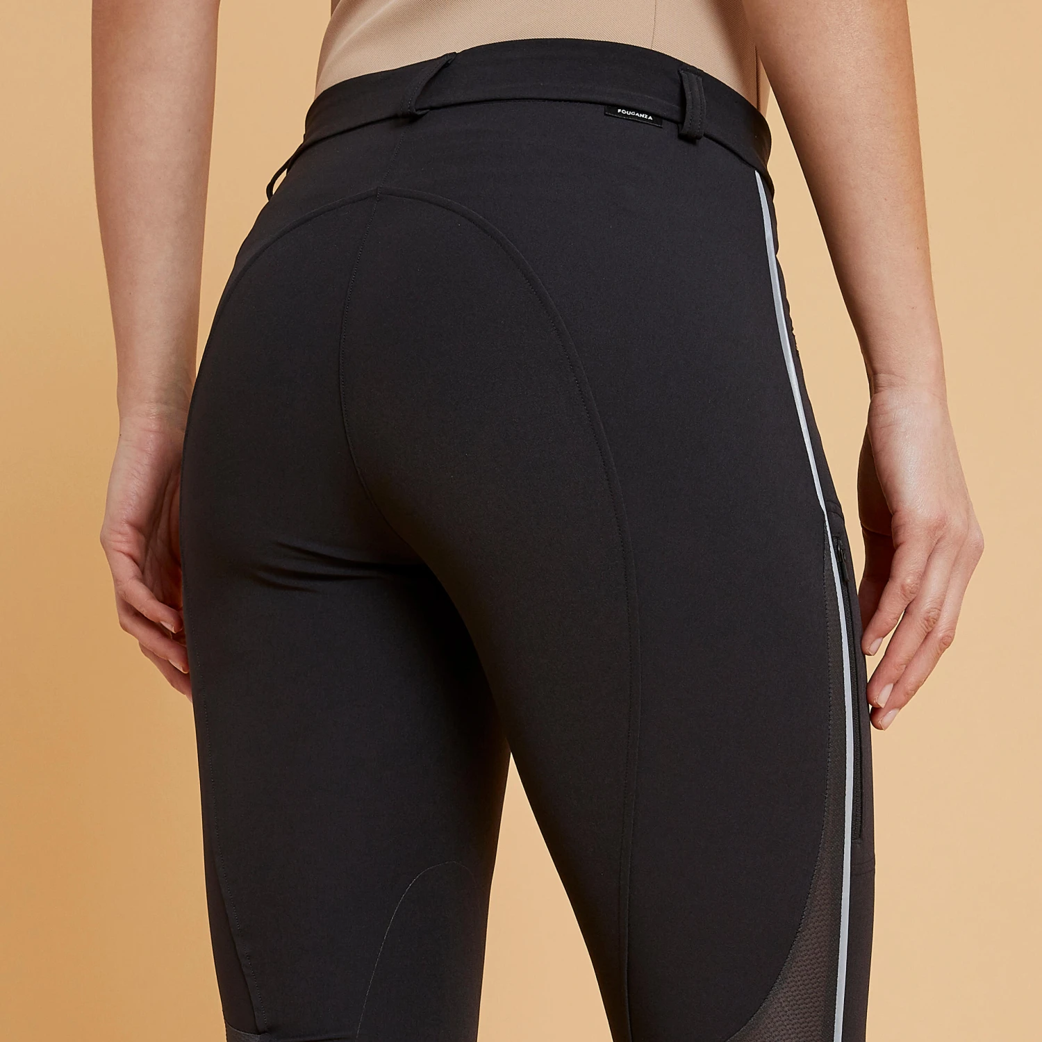 Women's Horse Riding Lightweight Mesh Jodhpurs 500 6 Women's Horse Riding Lightweight Mesh Jodhpurs 500 - Image 6