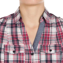 Sentier Women's Long-Sleeved Horse Riding Shirt - Pink And White Checks -Pro Rider Shop k284cce54ac3356b2f2bffdfd61d0ba3b