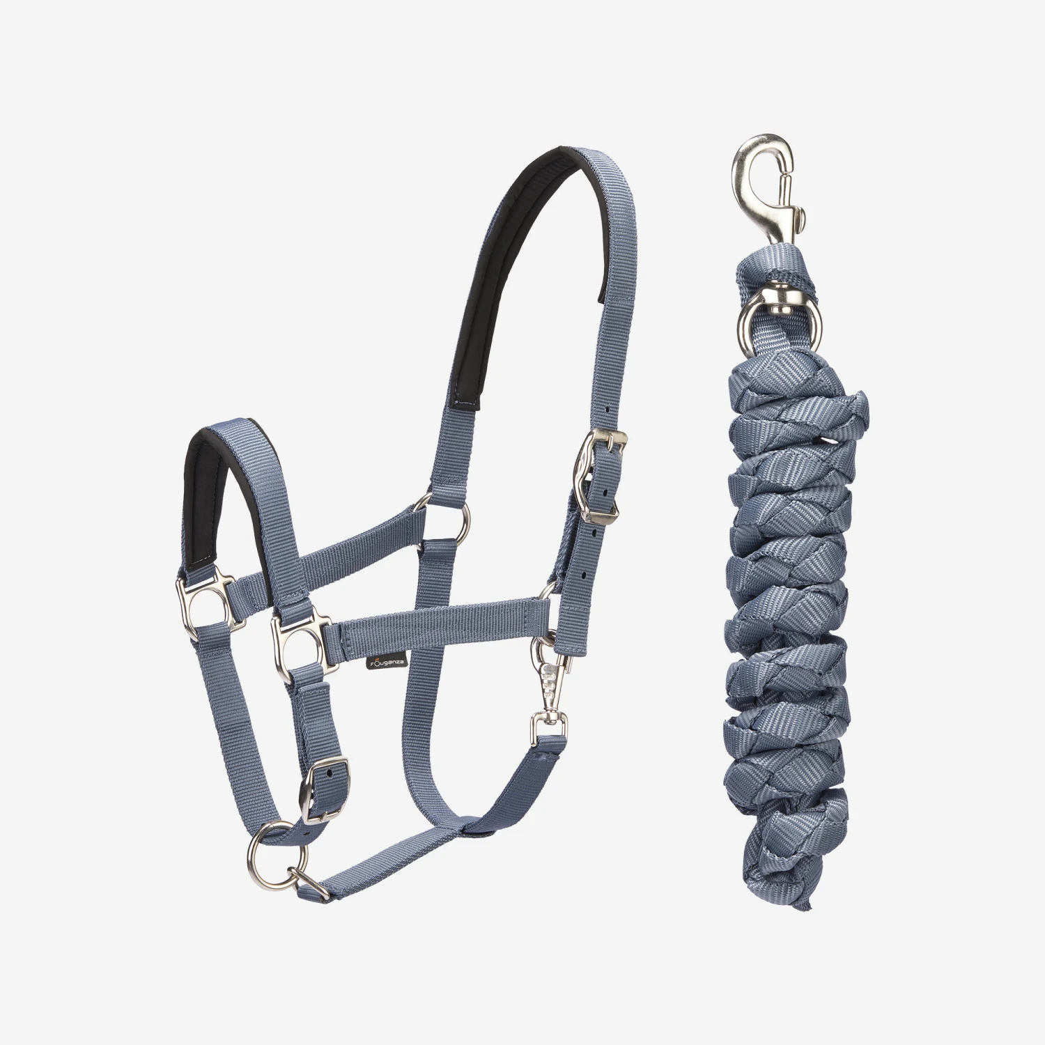 Horse Riding Halter + Leadrope Set - Nubuck/Blue 1 Horse Riding Halter + Leadrope Set - Nubuck/Blue