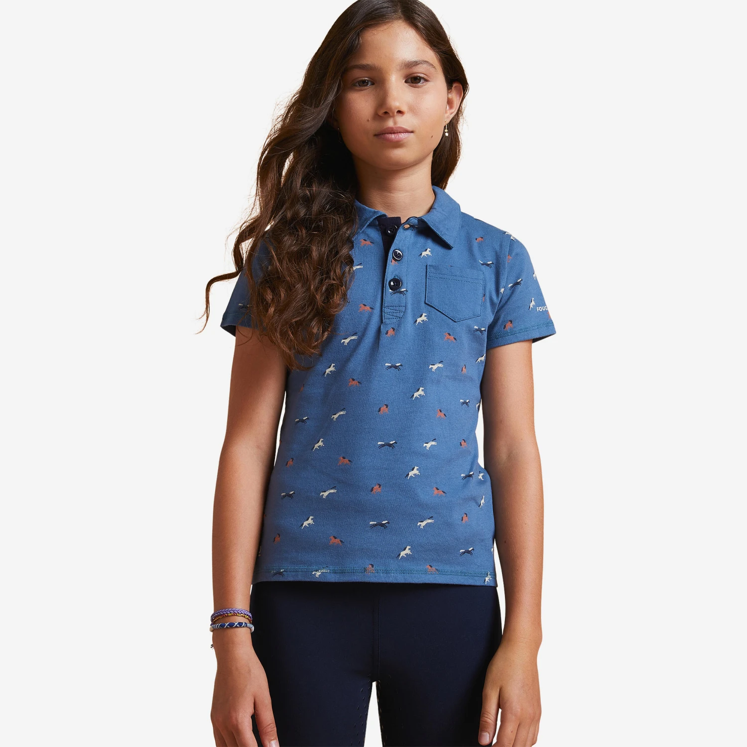 Girls' Horse Riding Short-Sleeved Polo Shirt 140 5 Girls' Horse Riding Short-Sleeved Polo Shirt 140 - Image 5