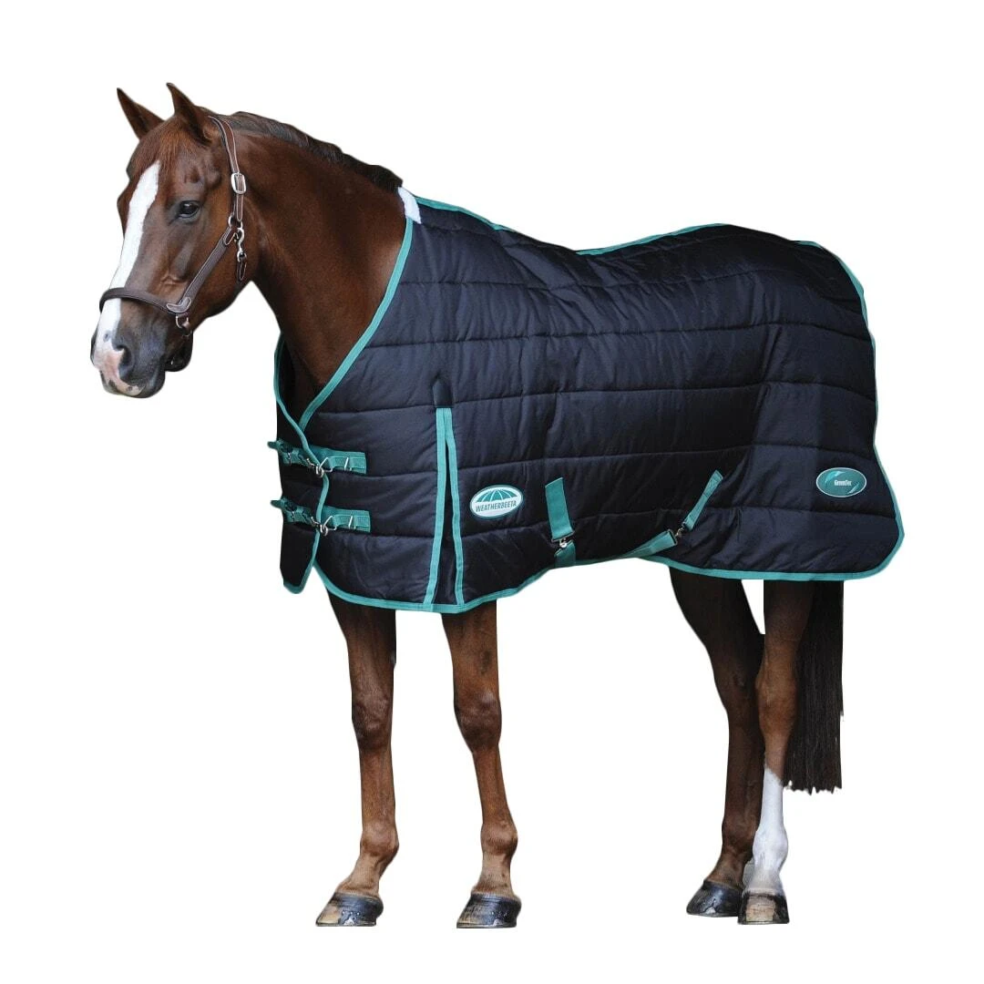Weatherbeeta GreenTec StandardNeck Medium Lightweight Horse Stable Rug (Black/Bottle Green) 1 Weatherbeeta GreenTec StandardNeck Medium Lightweight Horse Stable Rug (Black/Bottle Green)