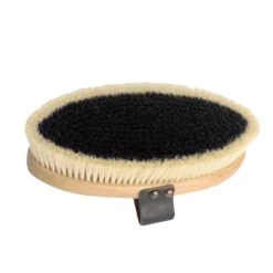 Superior Pure Bristle Body Brush Leather Strap (Black/White)