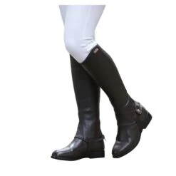 Saxon Childrens/Kids Equileather Half Chaps (Black) 8 Saxon Childrens/Kids Equileather Half Chaps (Black) -Pro Rider Shop k60b830fbaaeb42c1693bf99e76bbf570