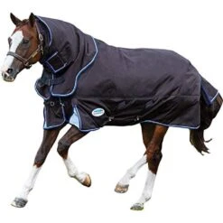 Weatherbeeta Comfitec Medium Ultra Cozi Detachaneck Turnout Rug (Charcoal/Blue/White)
