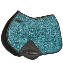 Weatherbeeta Prime Leopard Print Horse Jumping Saddlepad (Turquoise)