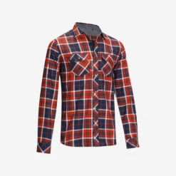 Sentier Long-Sleeved Horse Riding Shirt - Navy And Red Checks