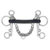 Hard Rubber Horse Pelham Bit (Black/Silver)