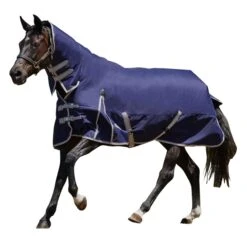 Weatherbeeta Comfitec Heavy Essential Combo Neck Turnout Rug (Navy/Silver/Red)