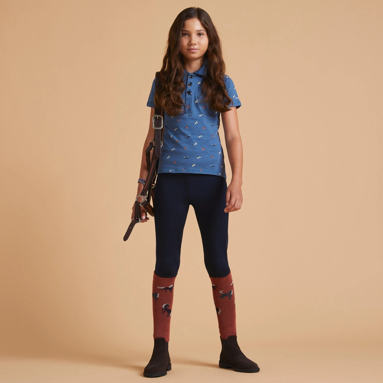 Girls' Horse Riding Short-Sleeved Polo Shirt 140 6 Girls' Horse Riding Short-Sleeved Polo Shirt 140 - Image 6