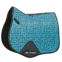 Weatherbeeta Prime Leopard Print Horse Saddlepad (Turquoise/Black)