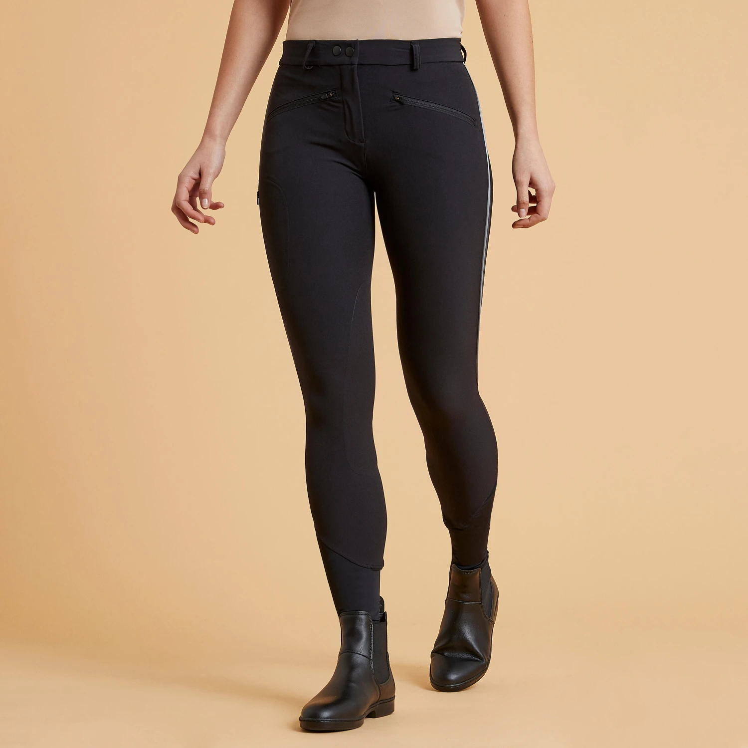 Women's Horse Riding Lightweight Mesh Jodhpurs 500 2 Women's Horse Riding Lightweight Mesh Jodhpurs 500 - Image 2