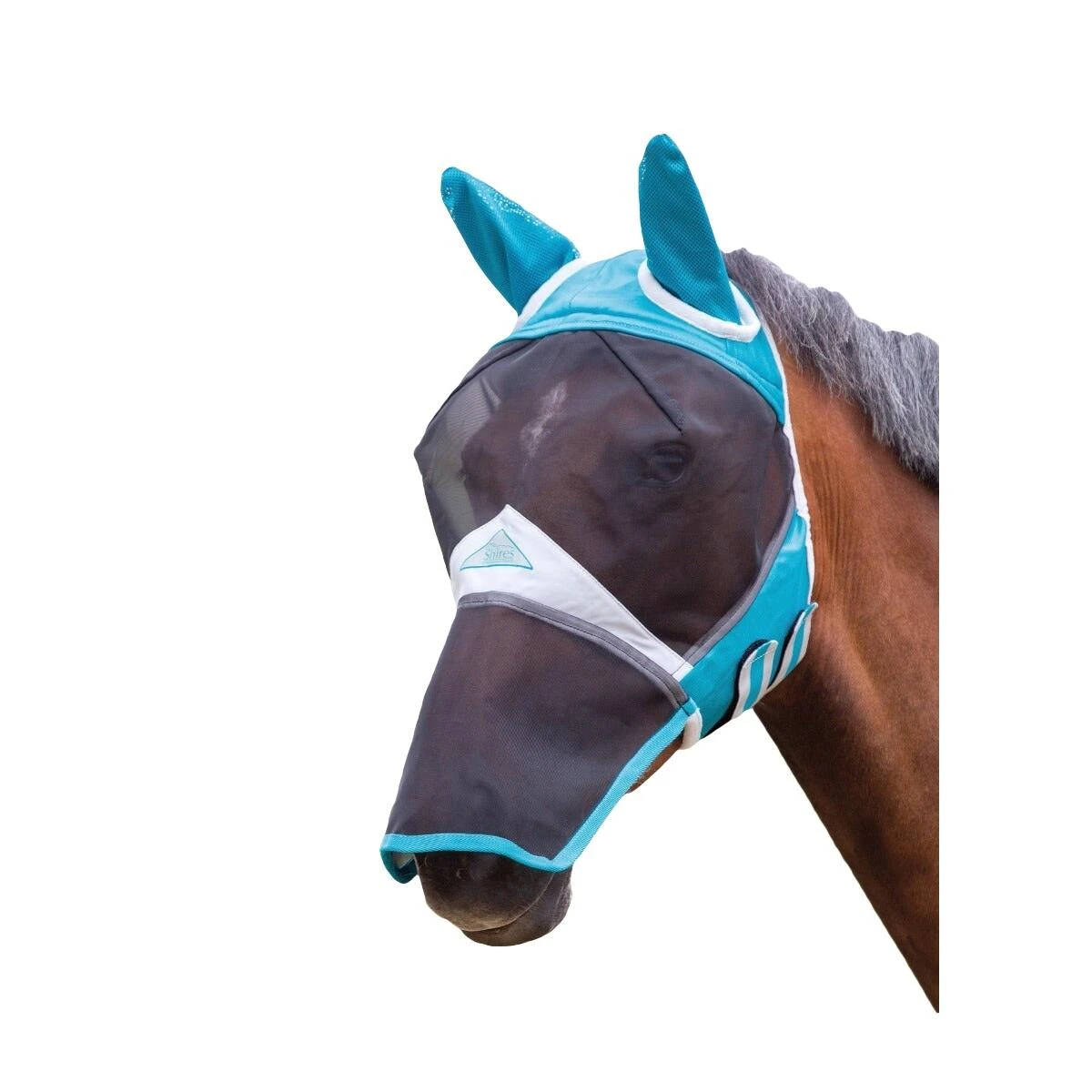 Fine Mesh Horse Fly Mask With Ears & Nose (Teal) 1 Fine Mesh Horse Fly Mask With Ears & Nose (Teal)