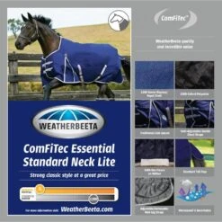 Weatherbeeta Comfitec Lite Essential Standard Neck Turnout Rug (Navy/Silver/Red) 5 Weatherbeeta Comfitec Lite Essential Standard Neck Turnout Rug (Navy/Silver/Red) -Pro Rider Shop kd8d6a309dd95d31aa292208ec5f7e9c7