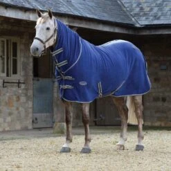 Weatherbeeta Fleece Cooler Standard Neck Turnout Rug (Dark Blue/Grey/White) -Pro Rider Shop kdce9a88694d24b60094e1deaef516f60