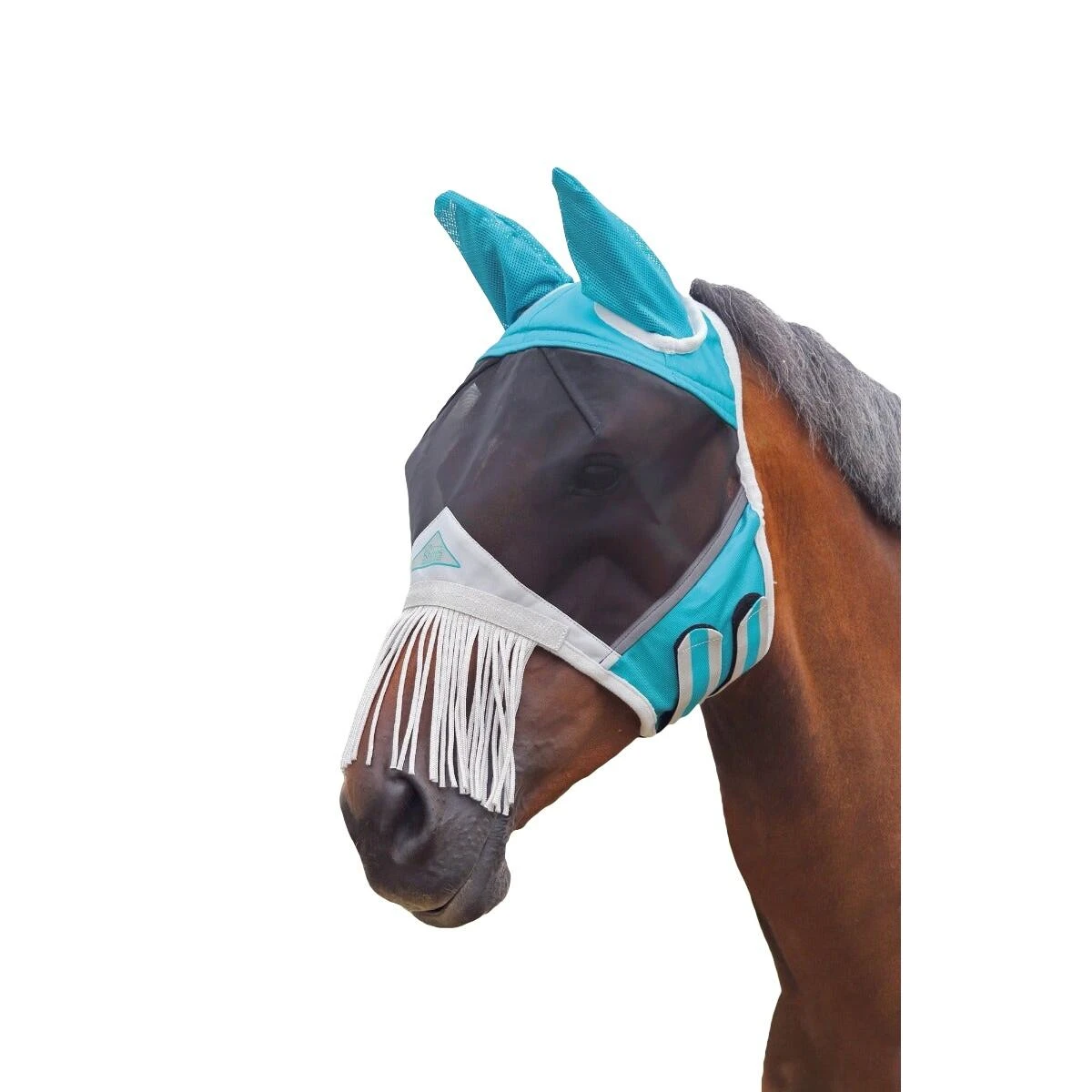 Fine Mesh Horse Fly Mask With Ears & Nose Fringe (Black) 2 Fine Mesh Horse Fly Mask With Ears & Nose Fringe (Black) - Image 2