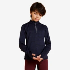 Kids' Horse Riding Long-Sleeved Warm Polo Shirt 500